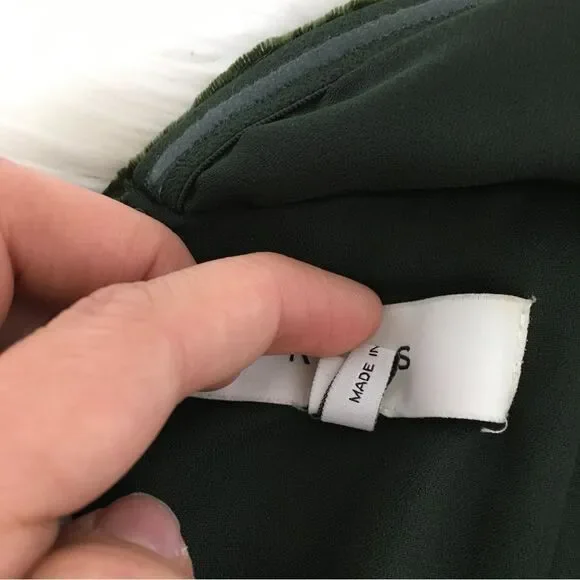 Reiss EDEN Green Velvet One Shoulder Evening Cocktail Midi Dress Size 8 - Picture 9 of 14